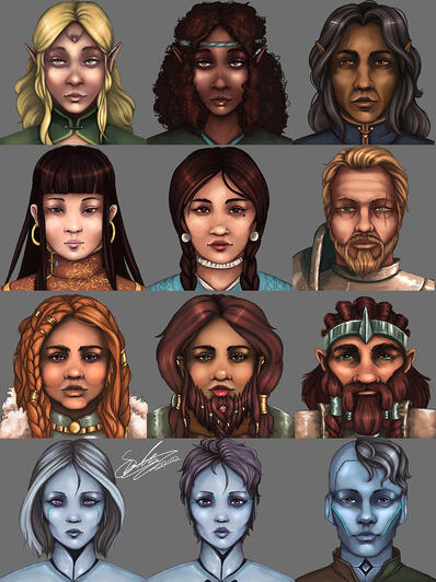 Possible portraits for the game Aeolwyns Legacy